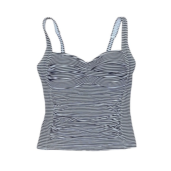 bond-eye Tankini Top Size 8 US White Grey Striped Twist Front  NipTuck Australia - Picture 1 of 11